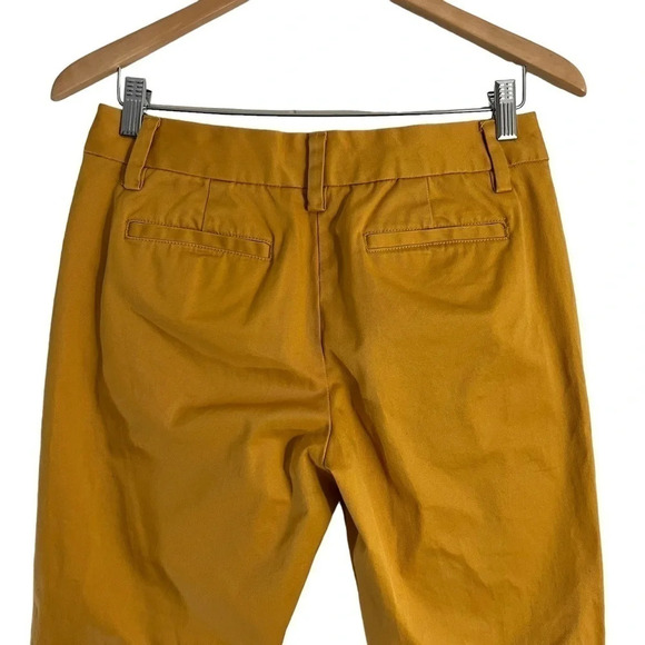 Lands End Womens Mustard Yellow Pants Size 4P Mid Rise Straight Leg Career Work - Picture 4 of 7